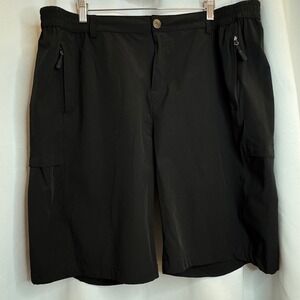 Fitst4 Black Cargo Shorts Hiking Travel Casual Zip Pockets Mens‎ Size 40